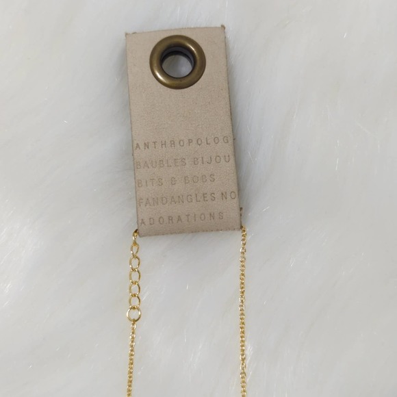 Anthropologies Gold Tone LETTER "M" Necklace - Picture 4 of 6